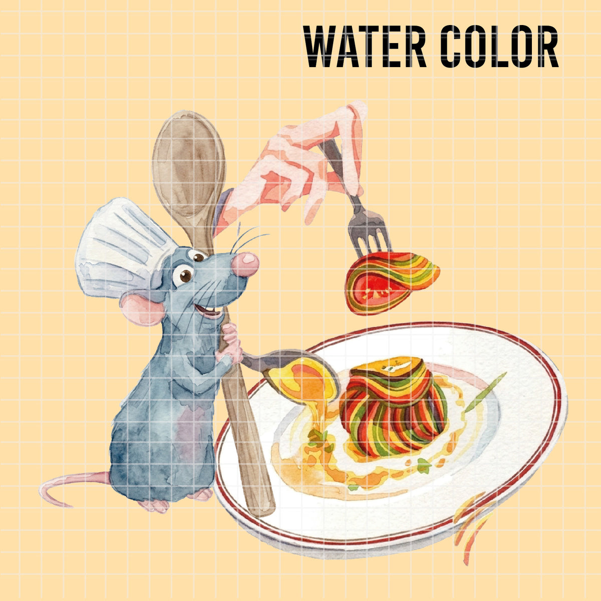 COD7403 - Ratatouille PNG bundle Watercolor, Disney clipart.