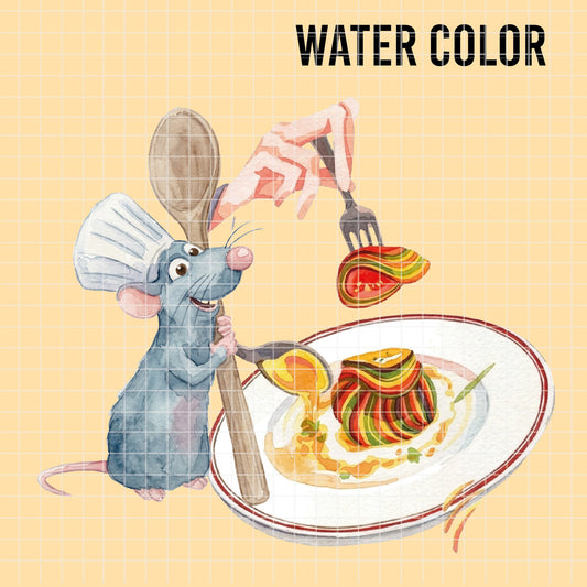 COD7403 - Ratatouille PNG bundle Watercolor, Disney clipart.