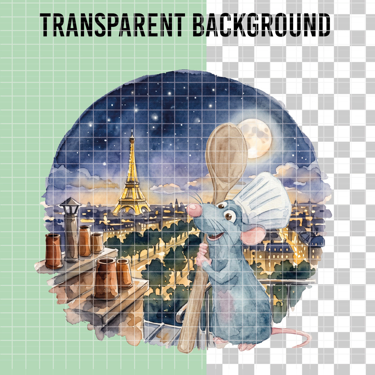COD7403 - Ratatouille PNG bundle Watercolor, Disney clipart.