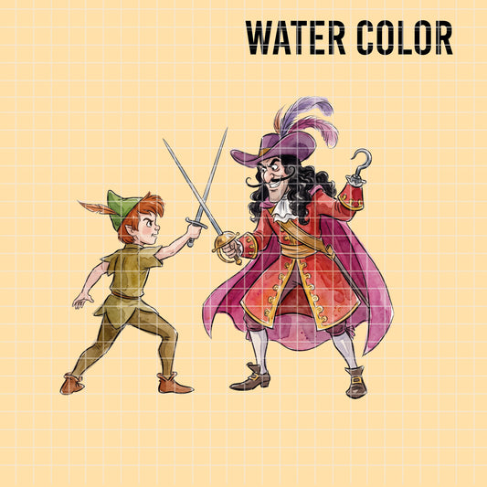 COD7406 - Peter Pan characters PNG bundle Watercolor, Disney clipart.