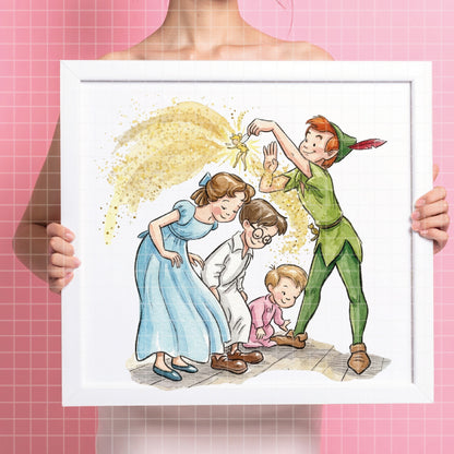 COD7407 - Peter Pan & Wendy PNG bundle Watercolor, Disney clipart.
