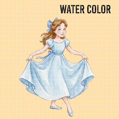 COD7408 - Peter Pan's World PNG bundle Watercolor, Disney clipart.