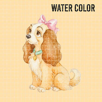 COD7416 - Lady and the Tramp Watercolor PNG bundle, Disney packs