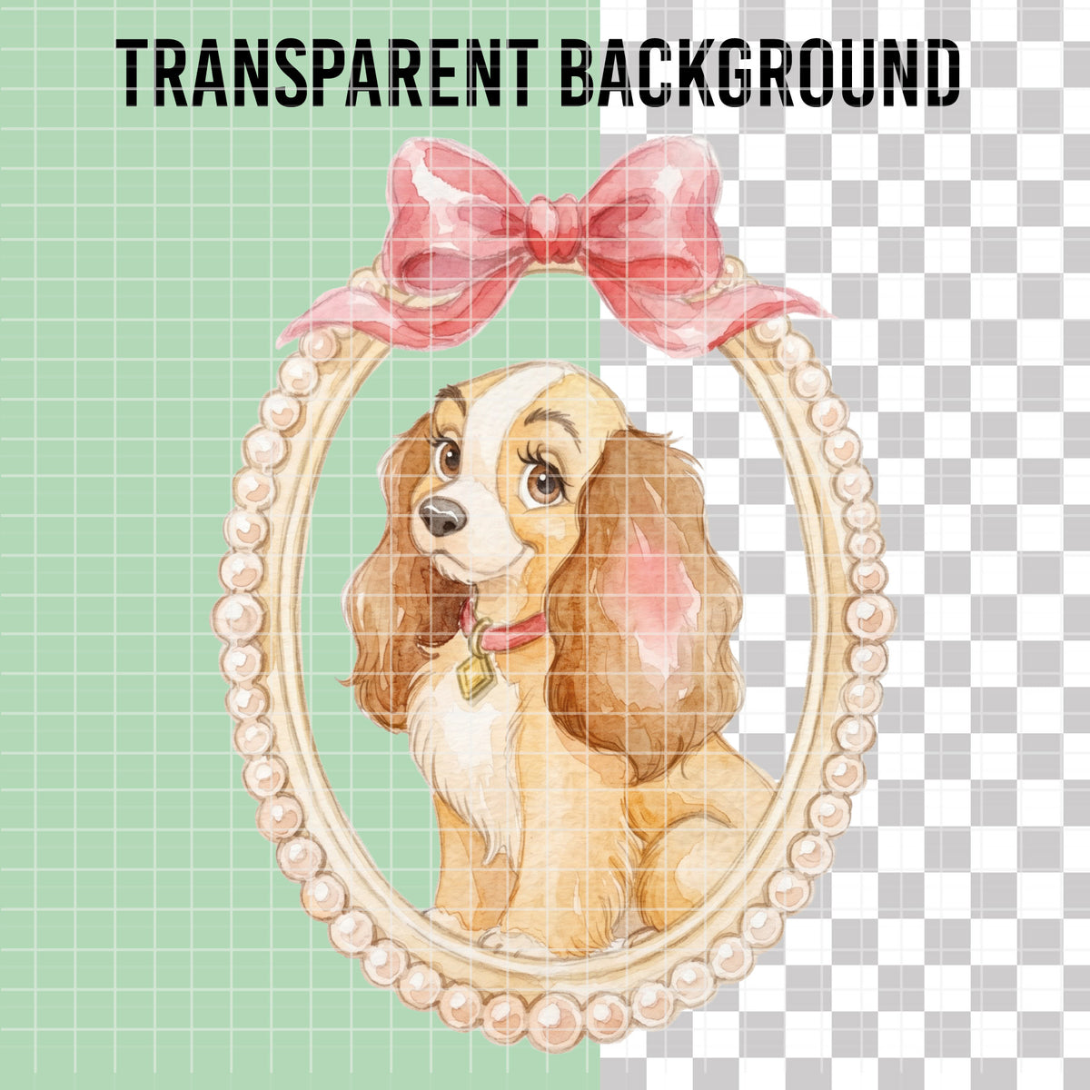 COD7416 - Lady and the Tramp Watercolor PNG bundle, Disney packs