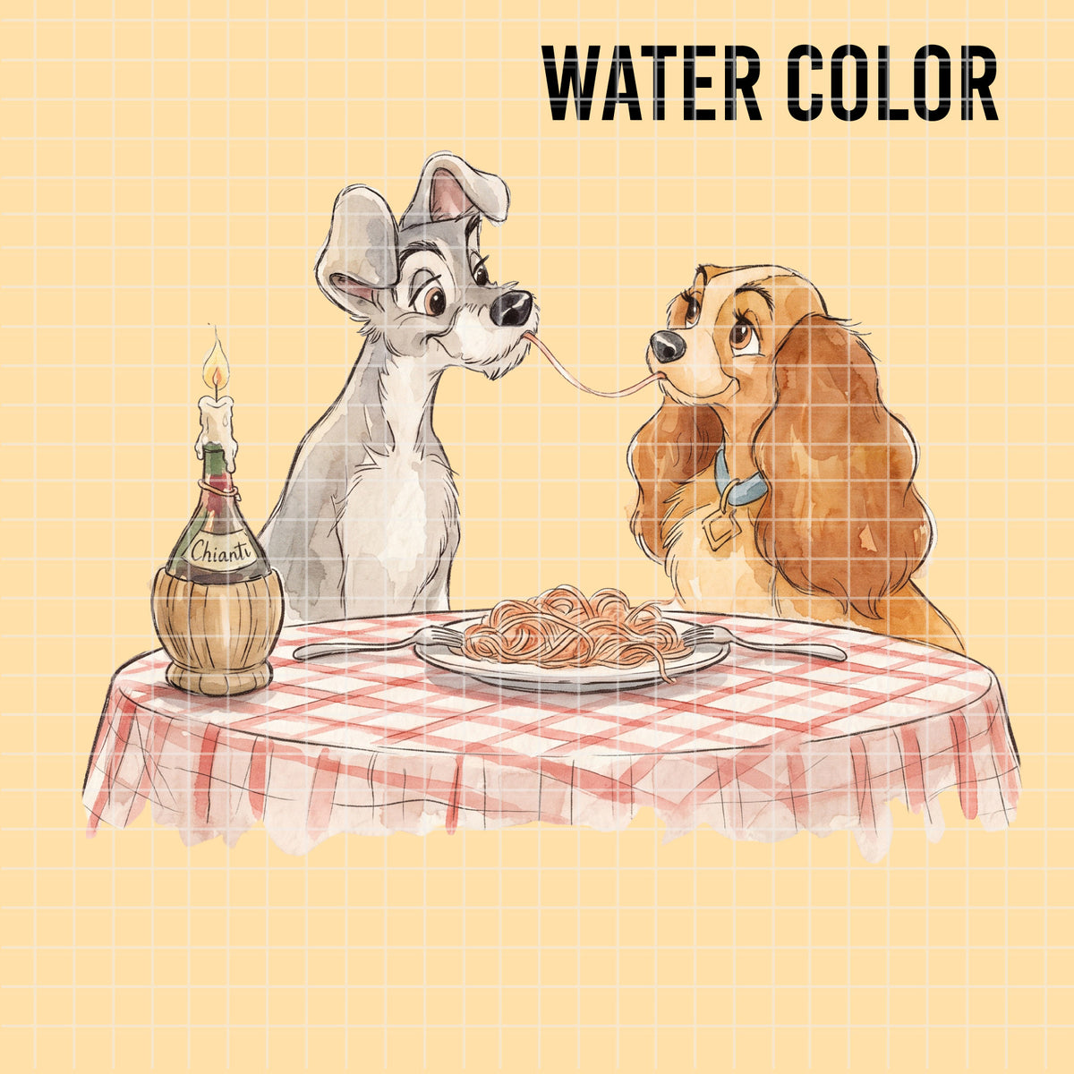 COD7417 - Lady and the Tramp Watercolor PNG bundle, Disney packs