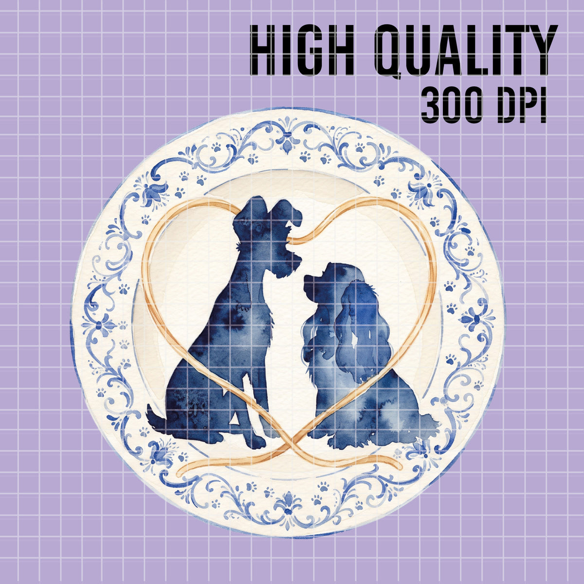 COD7417 - Lady and the Tramp Watercolor PNG bundle, Disney packs
