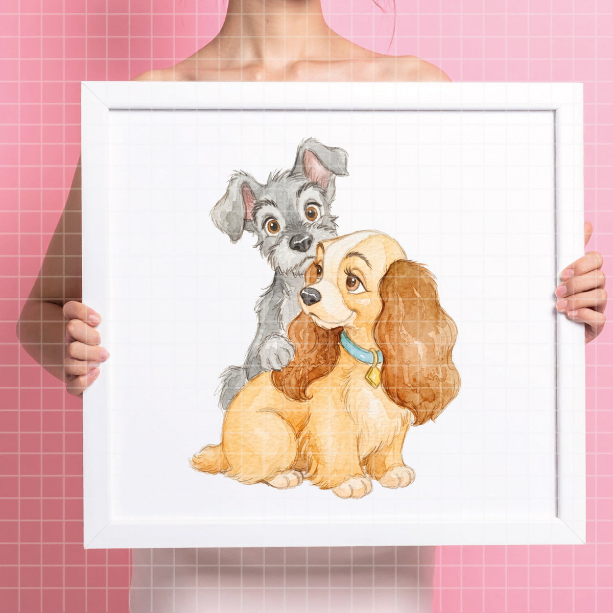 COD7417 - Lady and the Tramp Watercolor PNG bundle, Disney packs