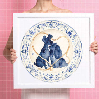 COD7419 - Lady and the Tramp Watercolor PNG bundle, Disney packs