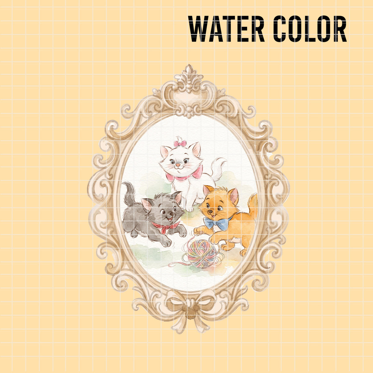 COD7426 - The aristocats Watercolor PNG bundle, Disney clipart packs