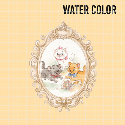 COD7426 - The aristocats Watercolor PNG bundle, Disney clipart packs