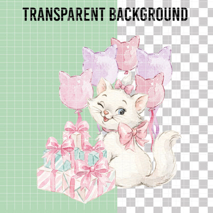 COD7429 - Marie Watercolor PNG bundle, Disney clipart packs