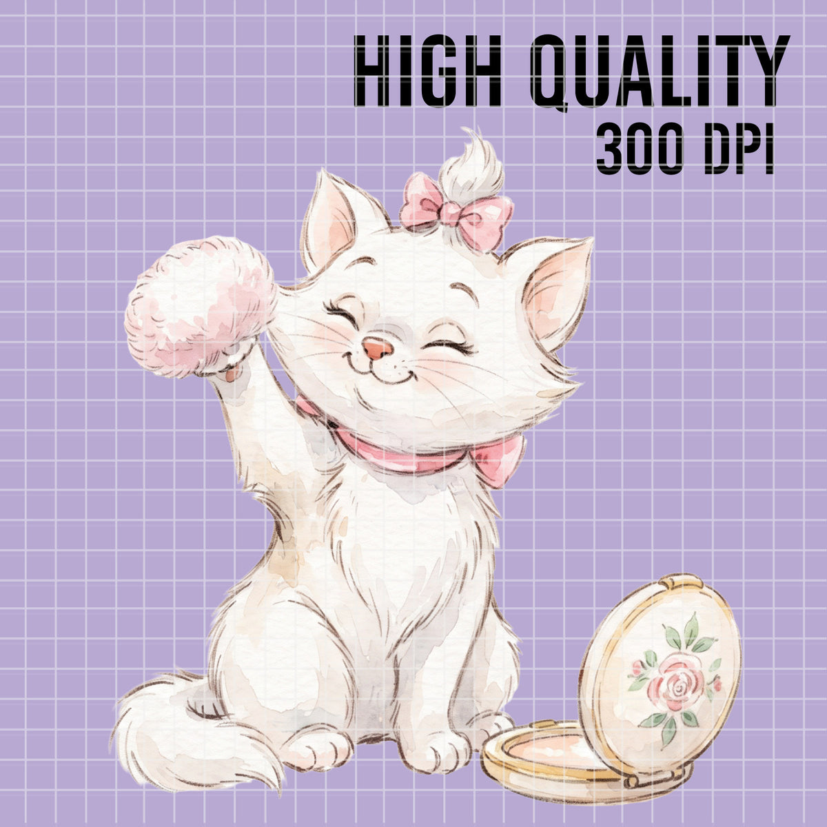 COD7430 - Marie Watercolor PNG bundle, Disney clipart packs