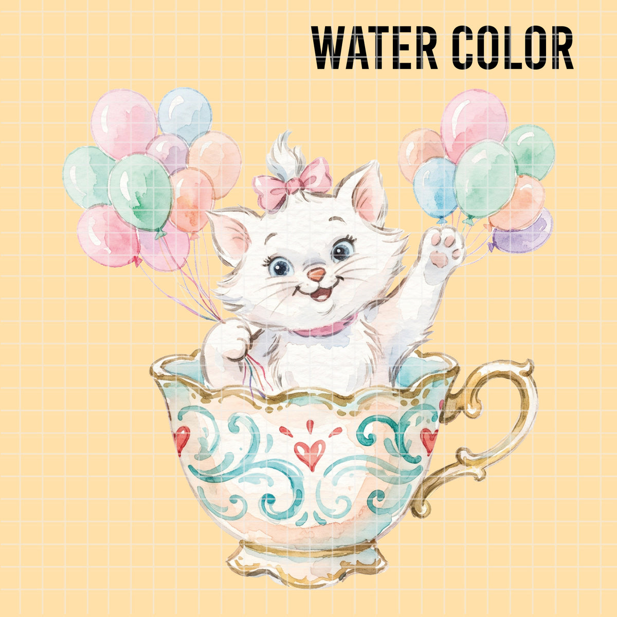 COD7431 - Marie Watercolor PNG bundle, Disney clipart packs