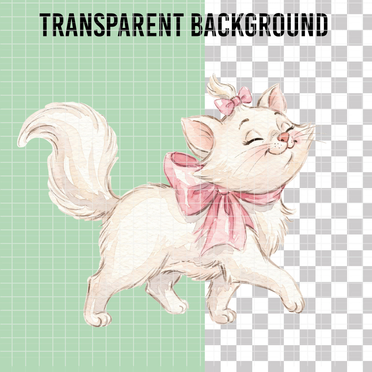 COD7432 - Marie Watercolor PNG bundle, Disney clipart packs