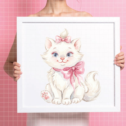 COD7432 - Marie Watercolor PNG bundle, Disney clipart packs