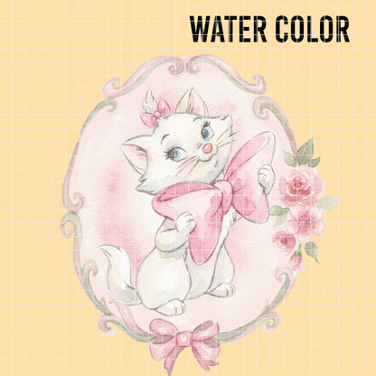COD7433 - Marie Watercolor PNG bundle, Disney clipart packs