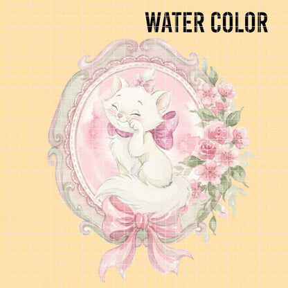 COD7434 - Marie Watercolor PNG bundle, Disney clipart packs