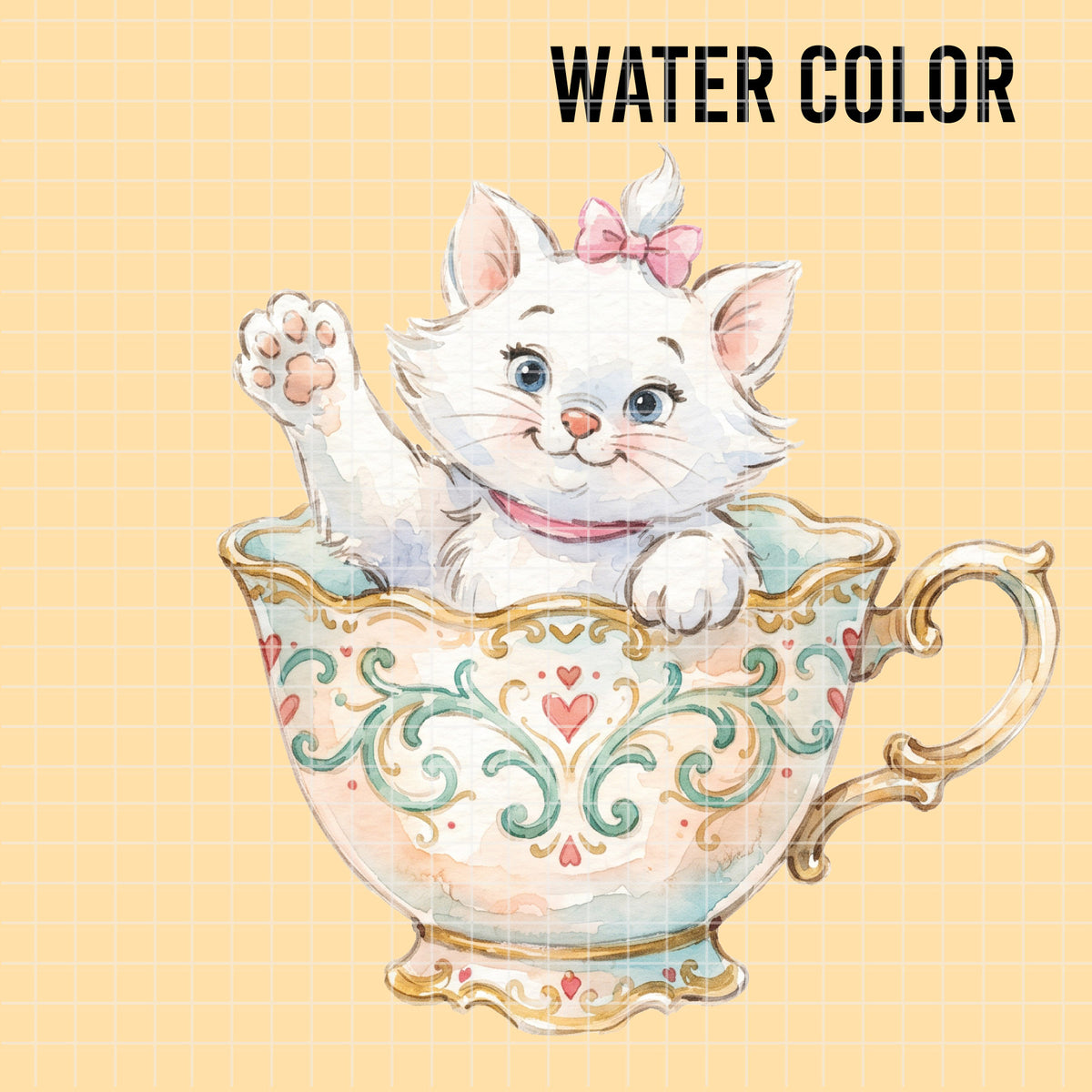 COD7435 - Marie Watercolor PNG bundle, Disney clipart packs