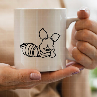 COD7437 - Piglet Doodles bundle, Disney clipart Svg, Png, Eps, Dxf, Jpeg, vector.