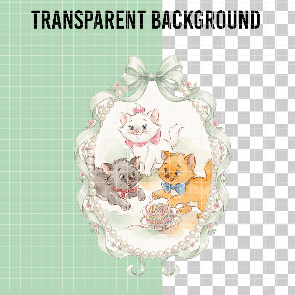 COD7441 - The aristocats Watercolor PNG bundle, Disney clipart packs