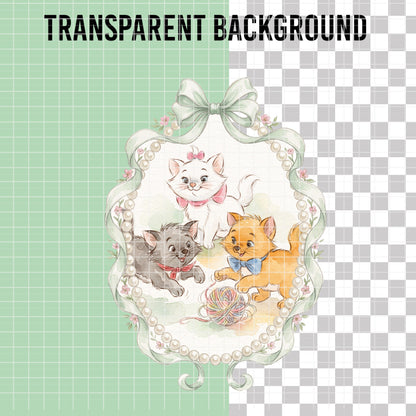 COD7441 - The aristocats Watercolor PNG bundle, Disney clipart packs