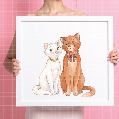 COD7441 - The aristocats Watercolor PNG bundle, Disney clipart packs