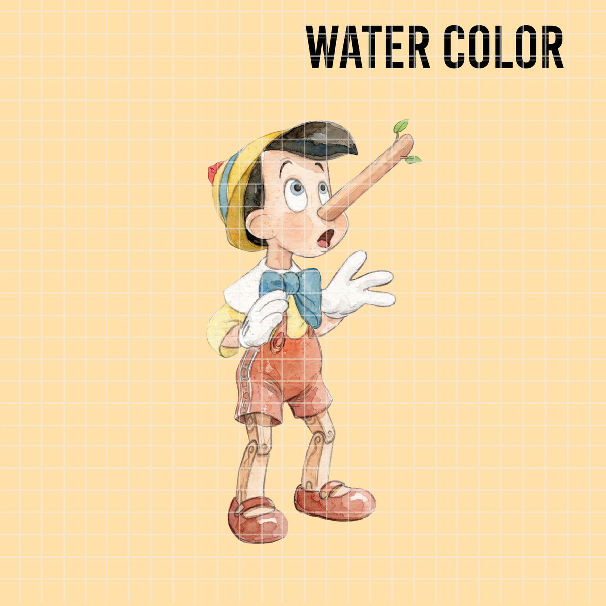 COD7455 - Pinocchio Watercolor PNG bundle, Disney clipart packs.