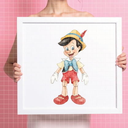 COD7455 - Pinocchio Watercolor PNG bundle, Disney clipart packs.