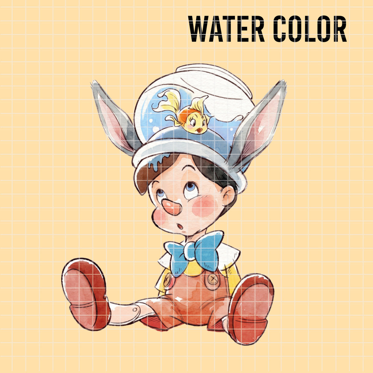 COD7456 - Pinocchio Watercolor PNG bundle, Disney clipart packs.