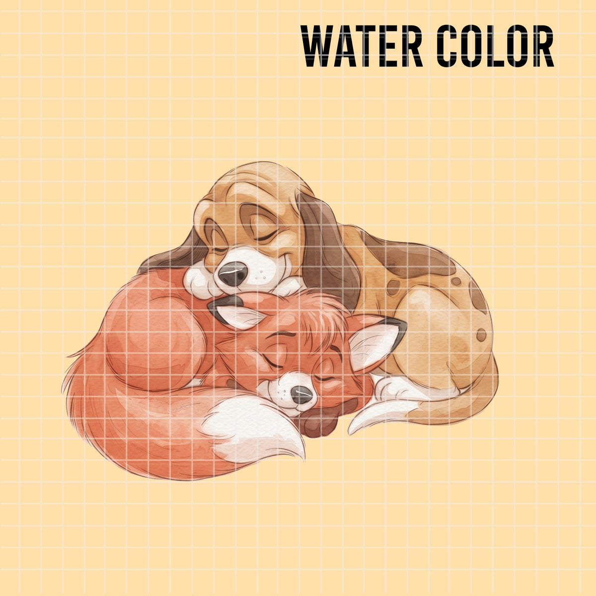 COD7461 - Tod & Copper Watercolor PNG bundle, Disney clipart packs.