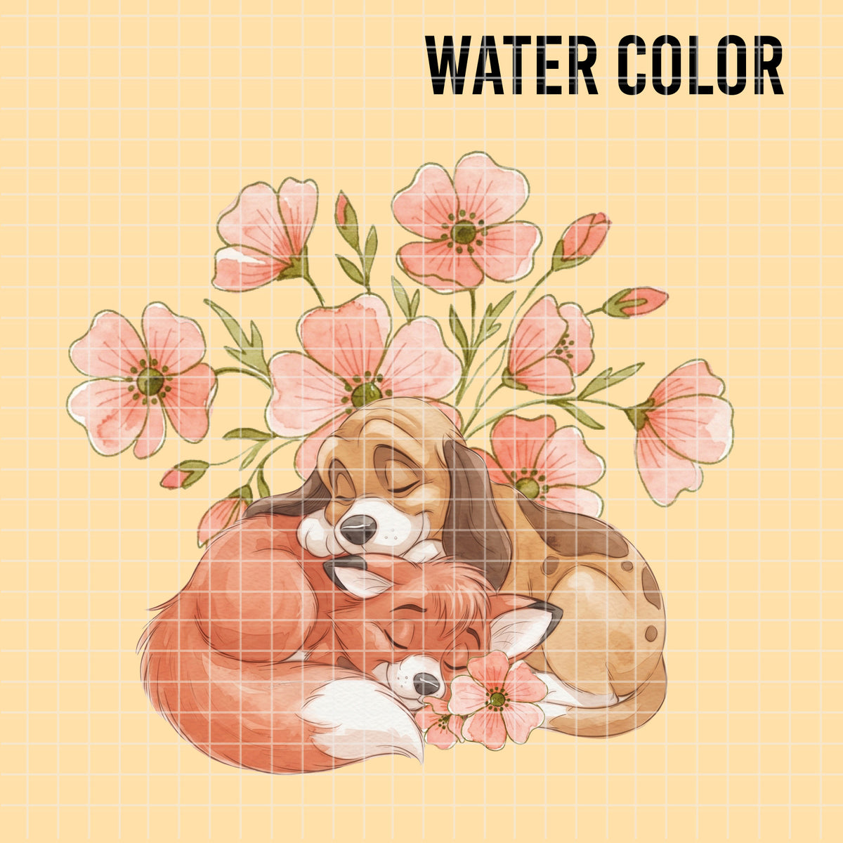 COD7462 - Tod & Copper Watercolor PNG bundle, Disney clipart packs.