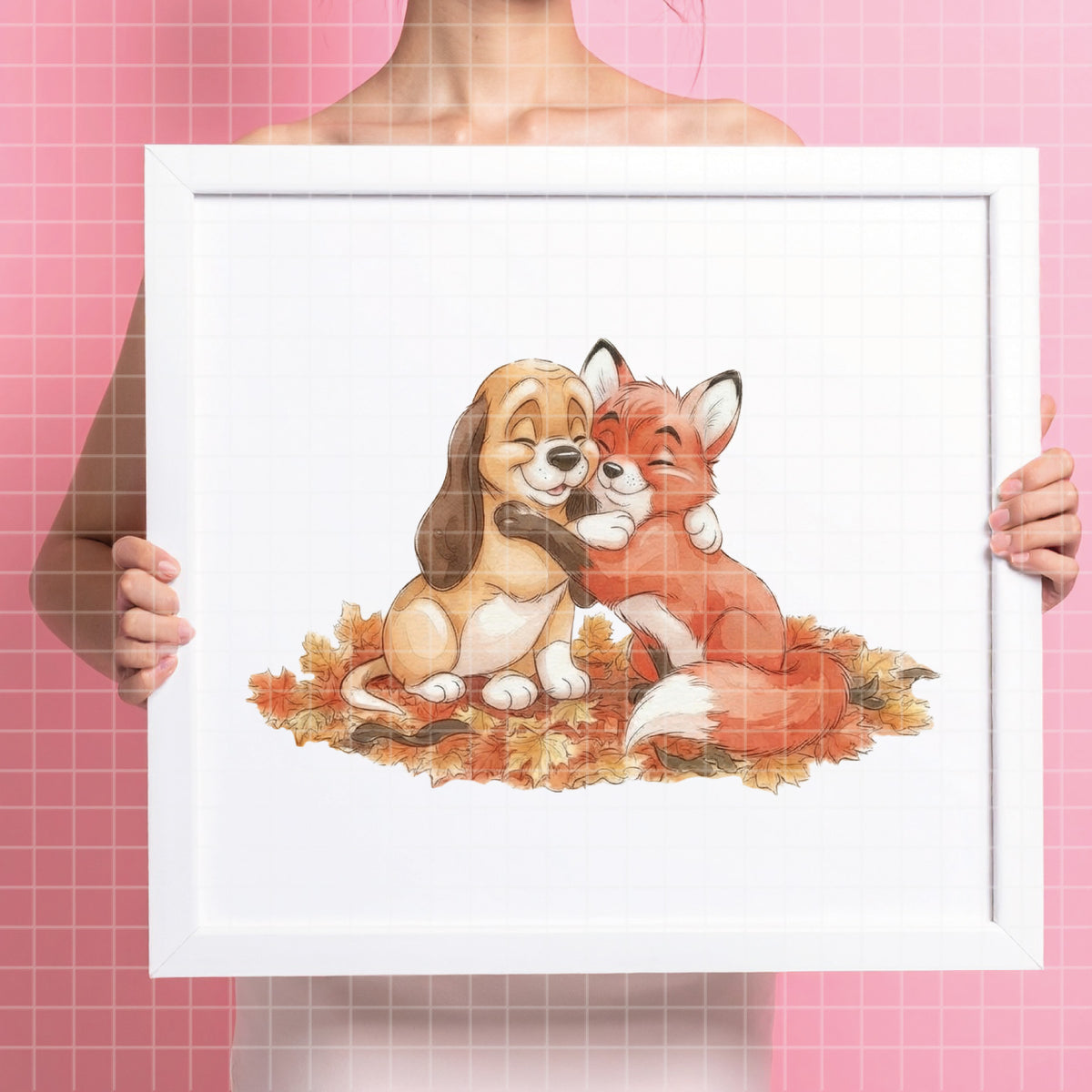COD7465 - The Fox and The Hound Watercolor PNG bundle, Disney clipart packs.
