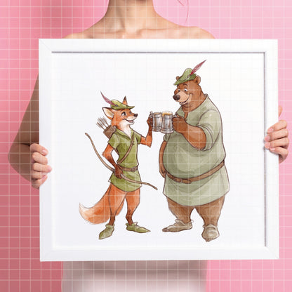 COD7471 - Robin Hood World Watercolor PNG bundle, Disney clipart packs.