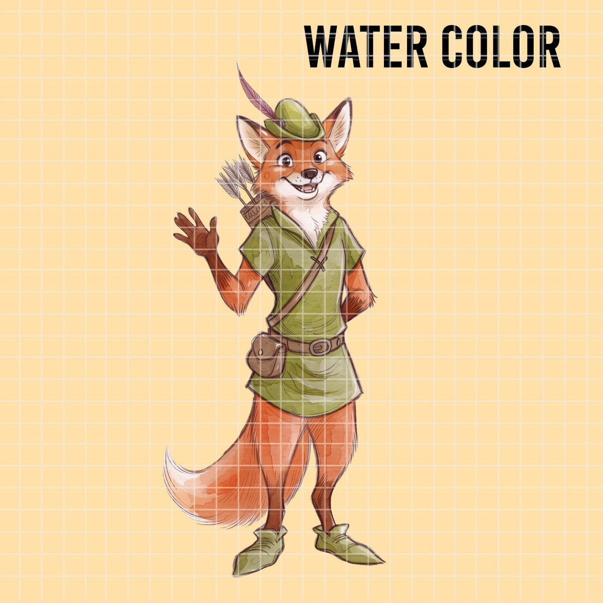 COD7472 - Robin Hood & Little John Watercolor PNG bundle, Disney clipart packs.