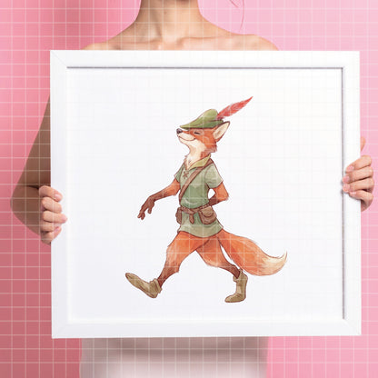 COD7473 - Robin Hood Watercolor PNG bundle, Disney clipart packs.