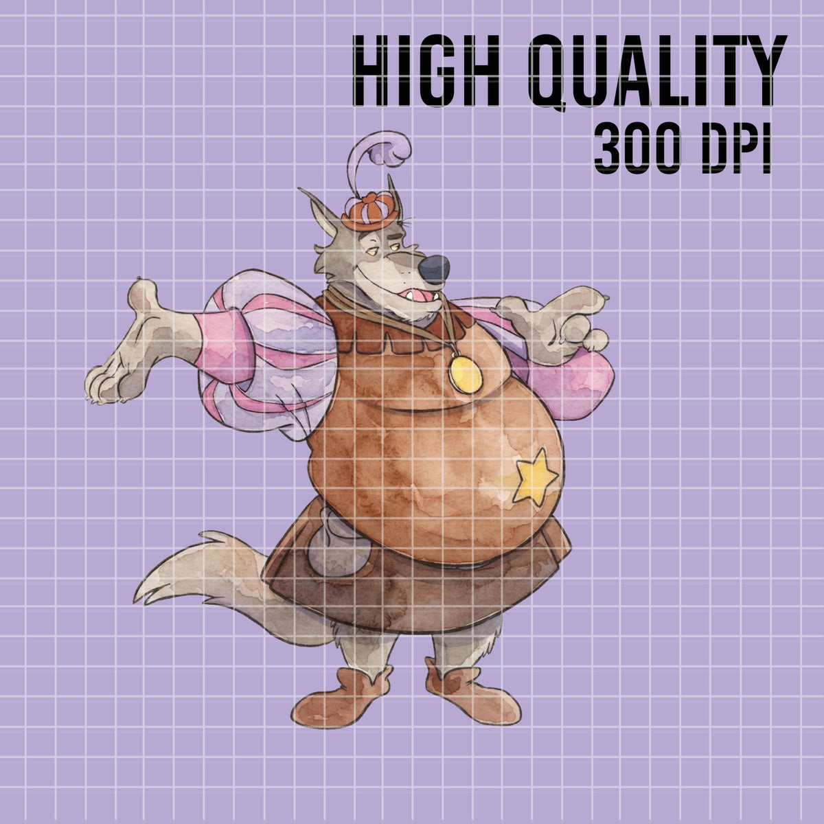 COD7474 - Robin Hood Characters Watercolor PNG bundle, Disney clipart packs.