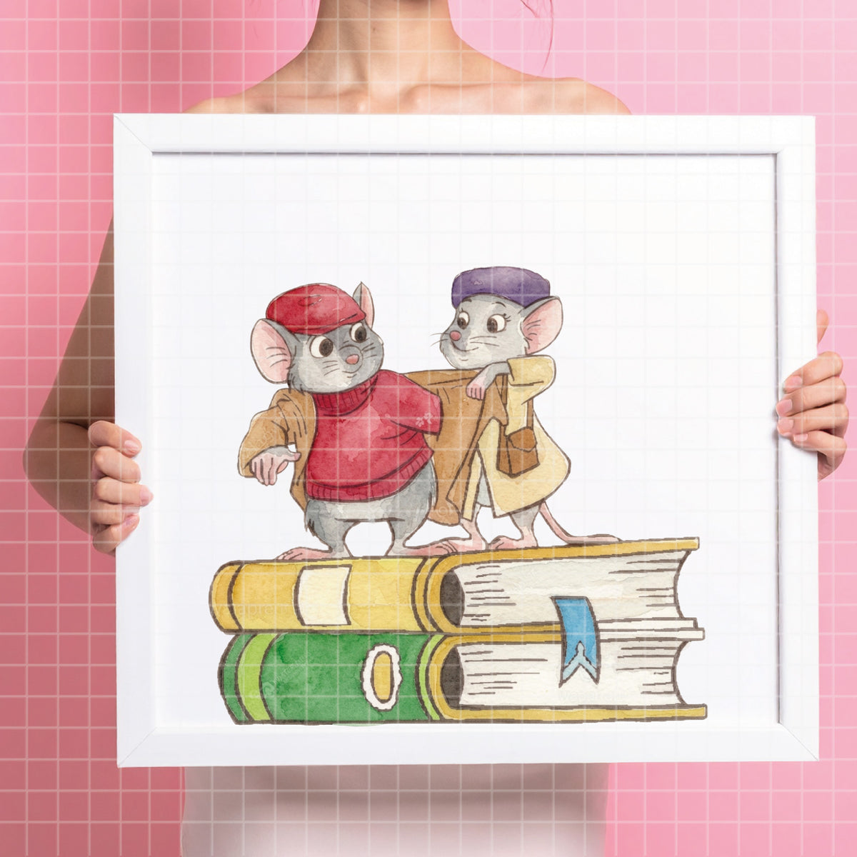 COD7477 - Bernard & Bianca Watercolor PNG bundle, Disney clipart packs.