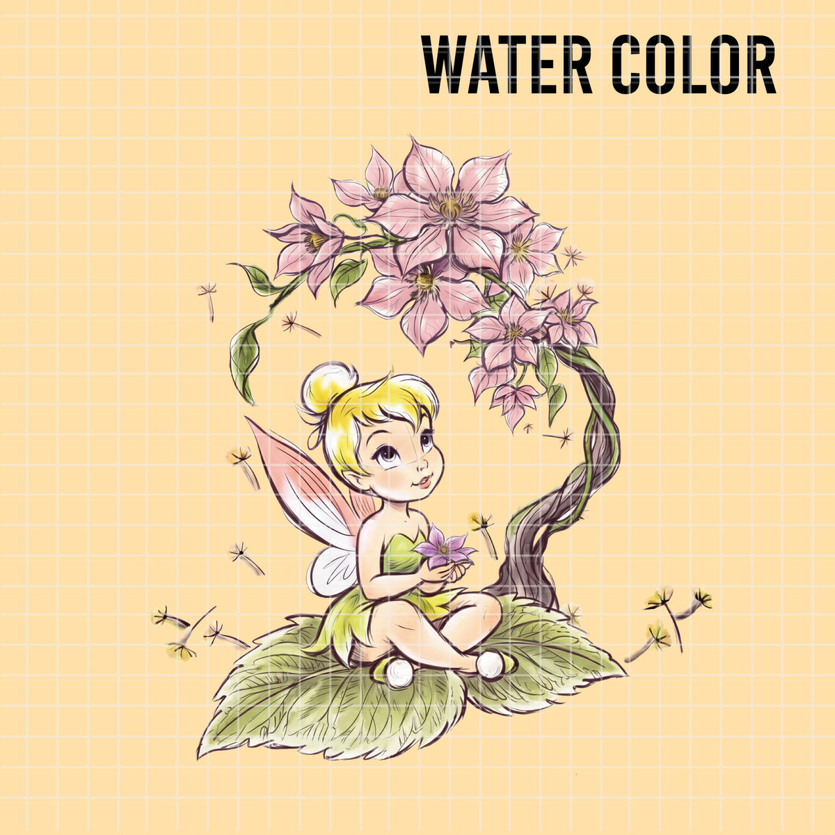 COD7478 - Baby Tinker Bell Watercolor PNG bundle, Disney clipart packs.