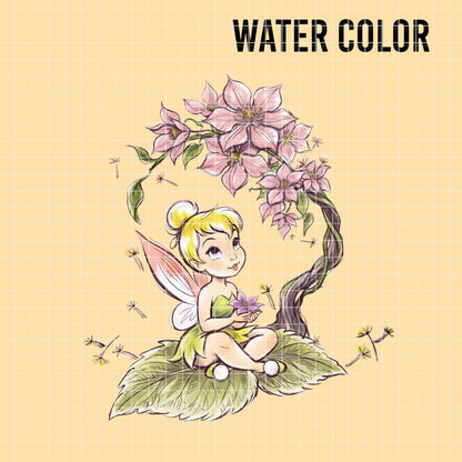 COD7478 - Baby Tinker Bell Watercolor PNG bundle, Disney clipart packs.