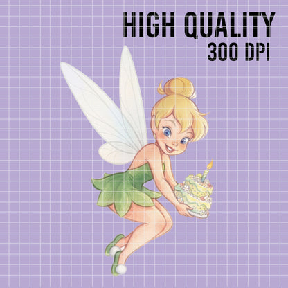 COD7478 - Baby Tinker Bell Watercolor PNG bundle, Disney clipart packs.