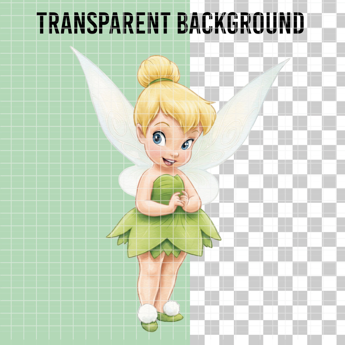 COD7478 - Baby Tinker Bell Watercolor PNG bundle, Disney clipart packs.