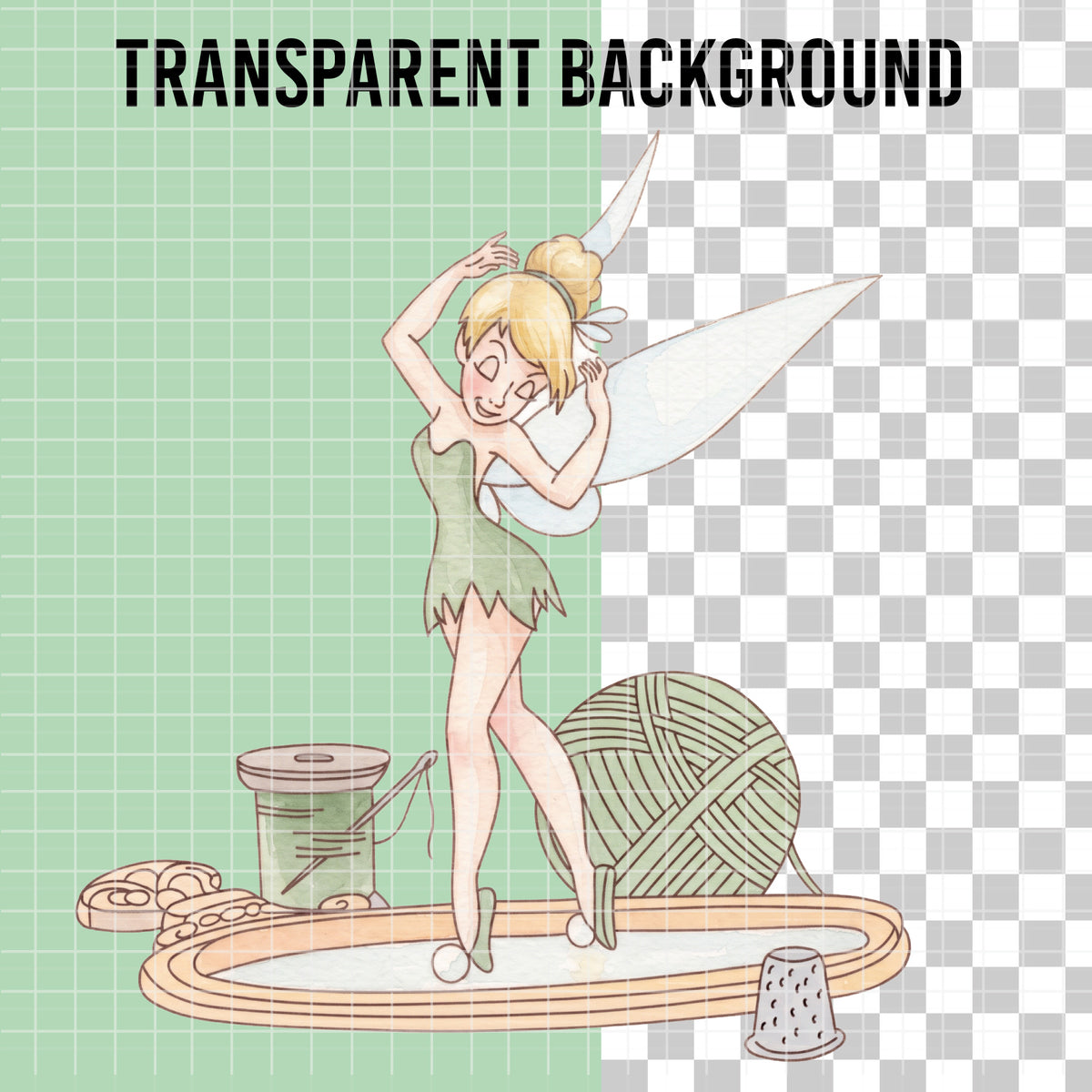 COD7480 - Tinker Bell Watercolor PNG bundle, Disney clipart packs.