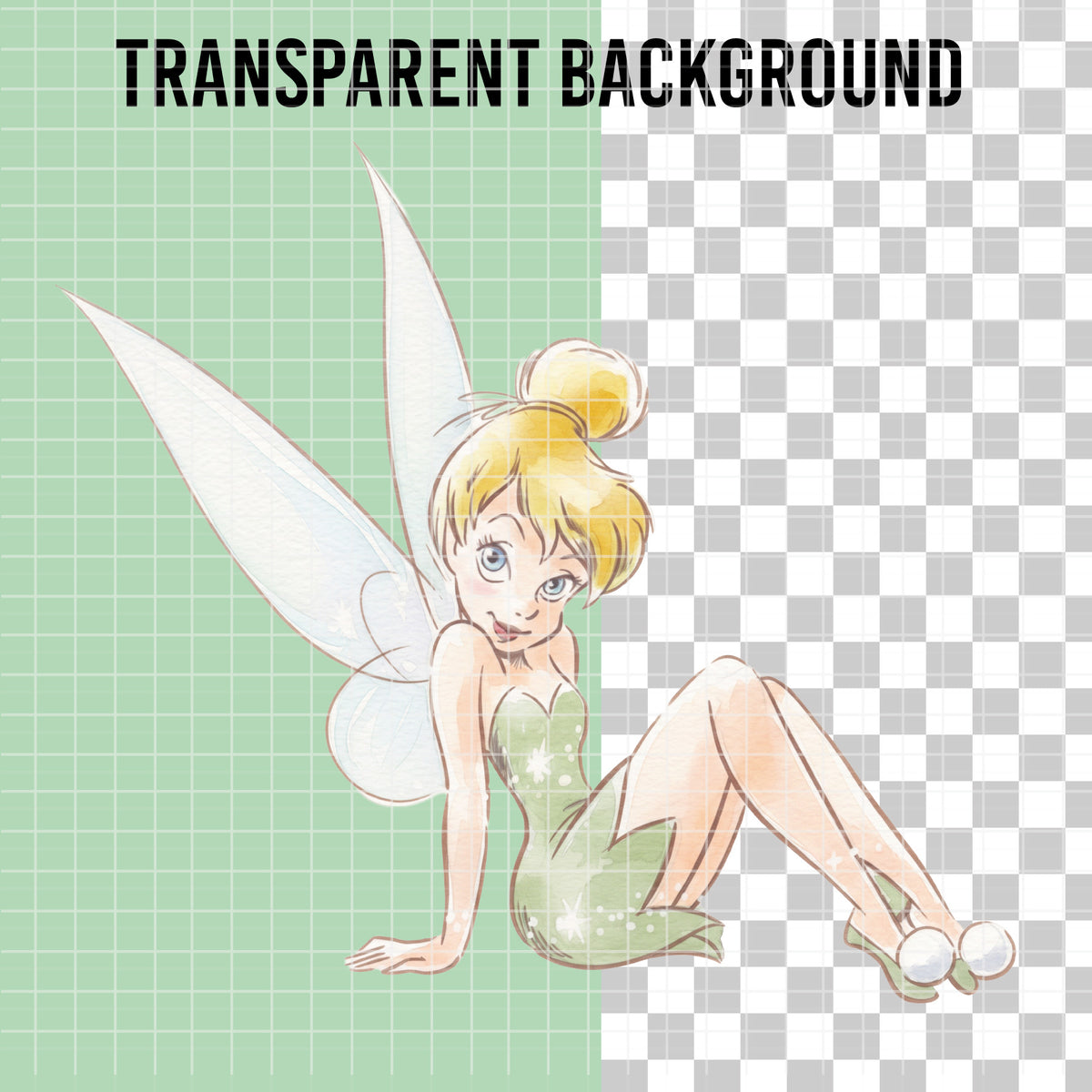 COD7481 - Tinker Bell Watercolor PNG bundle, Disney clipart packs.