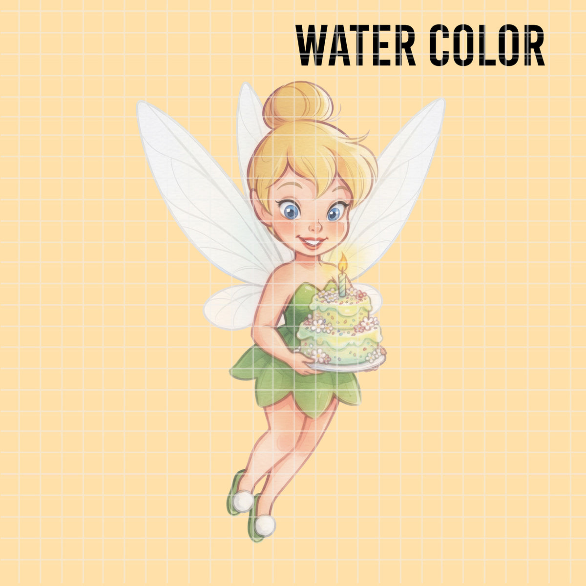 COD7482 - Little Tinker Bell Watercolor PNG bundle, Disney clipart packs.