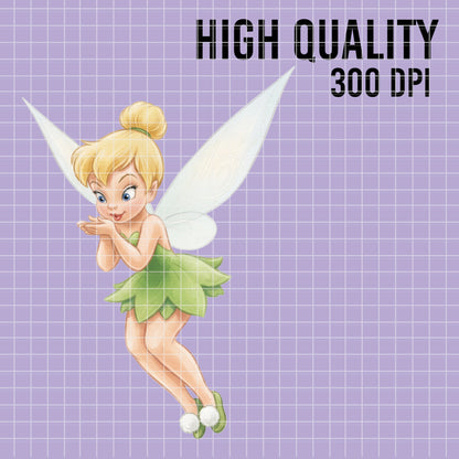 COD7482 - Little Tinker Bell Watercolor PNG bundle, Disney clipart packs.