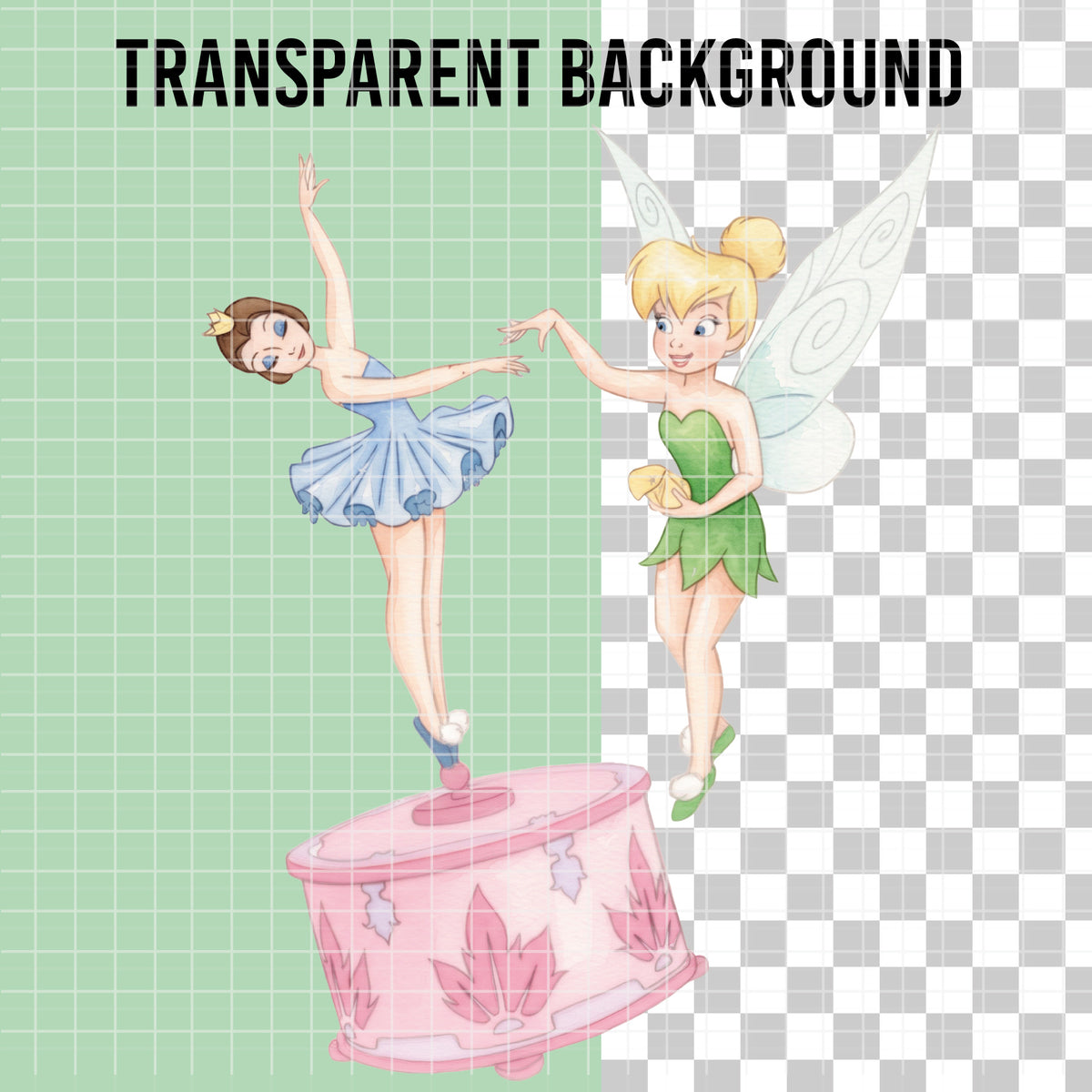 COD7483 - Tinker Bell Watercolor PNG bundle, Disney clipart packs.