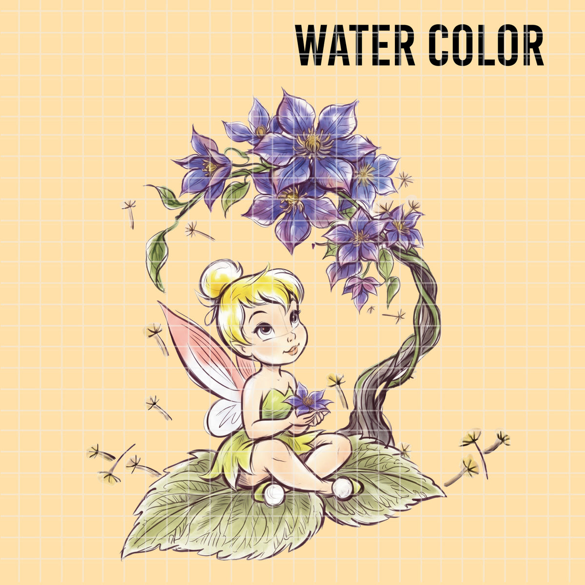 COD7484 - Tinker Bell Watercolor PNG bundle, Disney clipart packs.