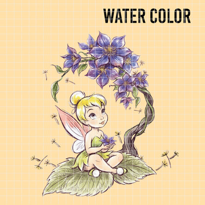 COD7484 - Tinker Bell Watercolor PNG bundle, Disney clipart packs.