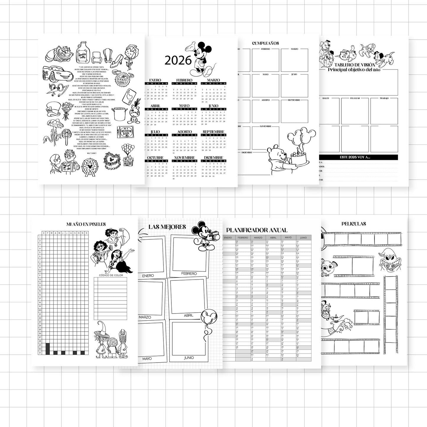 COD 08 - DISNEY - Tamaño A5 Cuadernito.