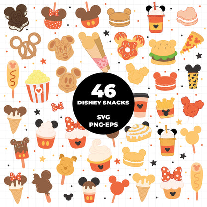 COD888 - Disney Snack Goals mega bundle, Disney trips clipart Svg, Png, Eps, Dxf, Jpeg, vector.